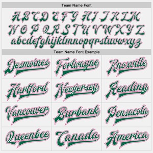 Custom Sublimation Uniform White Pink Kelly Green <b>Bomber</b> <b>Varsity</b> Letterman <b>Jacket</b> Full Snap Two Tone Casual Outerwear - Product Image 3