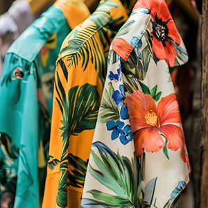 เสื้อฮาวายชาย สีแดง น้ำเงิน เขียว ลายต้นปาล์ม แขนสั้น สำหรับใส่ชายหาดฤดูร้อน ผลิตจากโพลีเอสเตอร์ เสื้อผ้าส่วนเกิน ขายส่งจำนวนมาก - Product Image 6