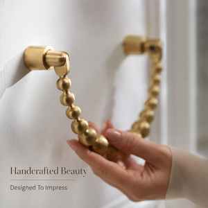 Antique Brass <b>Beaded</b> Chain <b>Door</b> Knocker Decorative Luxury Front <b>Door</b> Hardware Vintage Entrance Accent for Homes Villas Hotels - Product Image 2