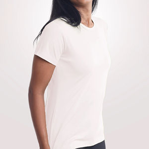 Camisetas de Verano para Mujer de Alta Calidad, Mezcla de Algodón, Transpirables, Casuales, con Estampado Personalizado, Manga Corta, Cuello Redondo, con OEM ODM - Product Image 5