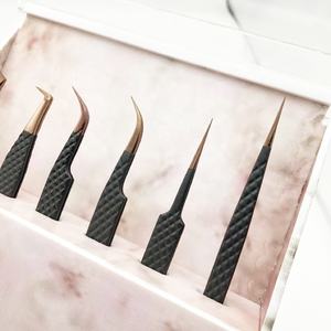 Pince à cils solide en or rose noir en acier inoxydable de haute qualité pointu importé marque privée en vrac en gros NOMEX - Product Image 1