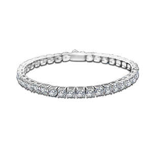 Bracelet unisexe en argent 925 plaqué or avec moissanite taille brillant sertie en canal, style classique, pour usage quotidien AMBER JEWELS - Product Image 3