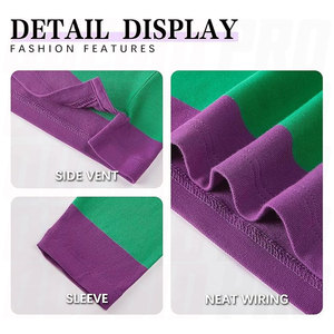 Chemise à manches longues à blocs de couleurs brodés, logo personnalisé, coton, polos oversize, vêtements de sport, streetwear, rayé, rugby, homme - Product Image 4