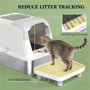 Lettiera per Gatti in Acciaio Inossidabile, Contenitore Moderno per l'Igiene Felina - Product Image 3