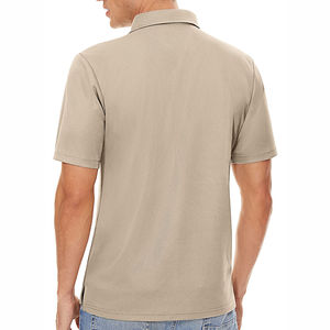 Polo homme uni à manches courtes en coton respirant, vêtement décontracté bleu, polos respirants pour garçons, haute qualité, uni - Product Image 4