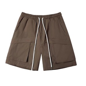 Pantalones Cortos Cargo para Hombre, Color Sólido, Secado Rápido, Cintura con Cordón, Estilo Casual, Tela Oxford, 100% Poliéster - Product Image 6