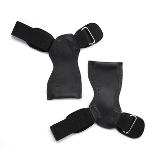 Customized High Quality Rubber Lightweight Adjustable Wrist Strap Fingerless Gymnastic <b>Weight</b> Lifting Grips Palm Protector Cross - Product Image 1