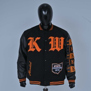 Chaqueta Varsity Vintage de Invierno para Hombre, Estilo Letterman, Béisbol, Bomber, Personalizada, con Mangas de Cuero, Corte Ajustado, Botones de Cuerno, a la Moda, OEM - Product Image 1