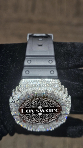 Montre de luxe pour homme avec cadran orange, bracelet en caoutchouc, diamant Moissanite VVS de qualité export, style Hip Hop - Product Image 4