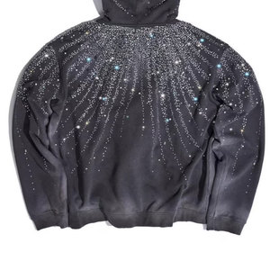 Unique Style Rhinestone Hoodies Men's Glitter Oversized Hoodies <b>Sparkly</b> <b>Long</b> <b>Sleeve</b> Shirts Party Hooded Sweatshirts <b>Tops</b> - Product Image 5