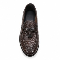 Mocassins en cuir véritable respirants pour hommes LEATHER STUDIO, à bout pointu, semelle en caoutchouc, logo embossé, chaussures élégantes à pampilles – Vente en gros