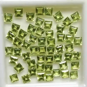 Piedras de corte cuadrado facetadas de peridoto Natural de 6mm de calidad AAA, piedras preciosas sueltas semipreciosas pulidas a mano para proveedor de fabricación de joyas - Product Image 2