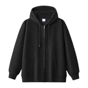 Sweats à capuche unisexes 100% coton, respirants, anti-rétrécissement, doublés, à motif uni, tricotés, à fermeture éclair, écologiques, élégants et confortables - Product Image 6