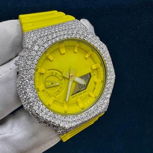 Montre de luxe antique à quartz pour Moissanite, bracelet en caoutchouc, cadran analogique, boîtier en acier inoxydable - Cadeau de mode haut de gamme, édition limitée - Product Image 2