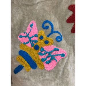 Hand Embroidered Velvet Cotton <b>Jacket</b> Women Mandarin Collar Full Sleeve Autumn Winter Bohemian Eye Pattern Open Front Coat - Product Image 5