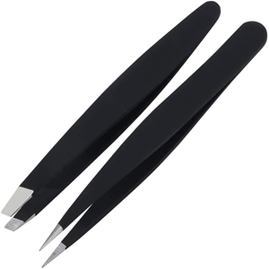 Pince à épiler professionnelle en gros pour sourcils, en acier inoxydable, légère, avec manche confortable, pointe inclinée, logo personnalisé, design moderne - Product Image 1