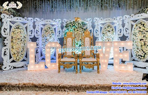 Scène de mariage de rêve, décoration de scène blanche, décoration de mariage de luxe, grande scène de réception, meilleure scène de mariage en fibre avec cadre, États-Unis - Product Image 5