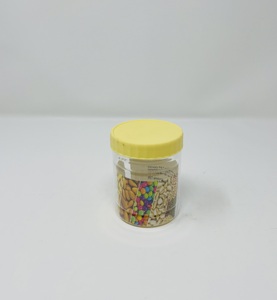 Recipiente Transparente Redondo de Plástico para Almacenamiento de Alimentos para Mascotas con Tapa Amarilla, 300 ml - Product Image 3