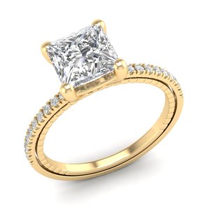 Anillo de Compromiso REYES de Diseño Clásico, Oro Sólido de 14K, Corte Princesa, Diamante de 2.1 Quilates, para Mujer, Certificado IGI, Joyería Fina - Product Image 2