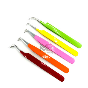 Nouvelles pinces à épiler de haute qualité pour cils, en acier inoxydable, multicolores, à pointe fine. - Product Image 1