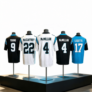เสื้อฟุตบอลคาร์โรไลนา แพนเทอร์ส แมคคาฟรีย์ 22 สีดำ แบบยูนิเซ็กซ์ คอวี แขนสั้น ผ้าตาข่ายระบายความชื้น - Product Image 4