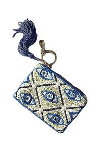 Porte-clés brodé de perles de rocaille florales faites à la main Porte-clés perlé de nouveau concepteur élégant avec style de broderie indienne classique - Product Image 2