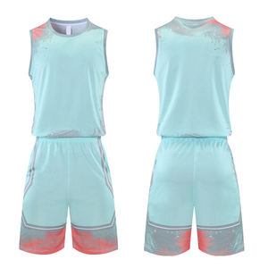 Custom Sublimated Basketball Jersey Set V-Neck Sleeveless Camouflage Print Moisture Wicking Men's <b>Athletic</b> Wear Team Uniform - Product Image 4