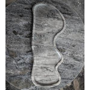 Plateau en marbre gris de forme irrégulière longue et luxueuse, vente chaude, décoration artisanale, accent, plateau de service de qualité supérieure, élégant et moderne - Product Image 1