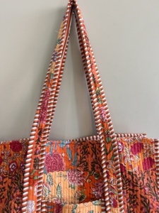 Cotton Quilted Shopping <b>Bag</b> | <b>Boho</b> Floral Tote | Custom Logo & Bulk Order Available - Product Image 3