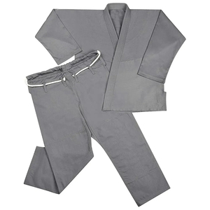 Kimono de Jiu-Jitsu Brésilien (BJJ) et de Judo pour Homme, Gris, 100% Coton Respirant, Coupe Classique, Taille Adulte, Tenue d'Arts Martiaux Une Pièce - Product Image 5