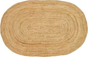 Alfombra Moderna de Yute con Diseño Floral, Rectangular, Trenzada, Ecológica, Antibacteriana, Antideslizante, Resistente a las Manchas, Fabricada a Máquina, de Pelo Plano - Product Image 4