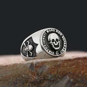 Bague Maçonnique BOJ 016 Personnalisée Unisexe, Bague Chevalière Maître Maçon du Texas, Style Hip Hop Argenté, Prix Bas - Product Image 2