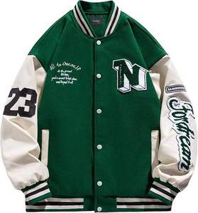 แจ็คเก็ตเบสบอลแบบมีฮู้ดคอตั้งเคลือบผิว รุ่นขายดีประจำปี 2026 สำหรับผู้ชาย พร้อมโลโก้สั่งทำพิเศษ สตรีทแวร์ขายดีที่สุด - Product Image 4