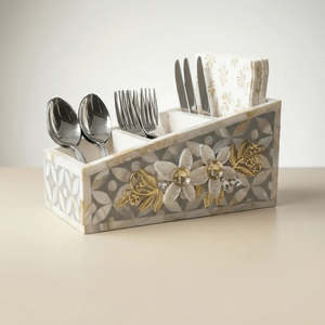 Boîte de rangement décorative de qualité supérieure Hs Husnain Crafts en nacre plaquée or pour couverts de cuisine et serviettes en papier - Product Image 2