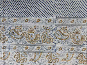 Nappe en coton indien Boho faite à la main Design floral imprimé pour mariage rustique ou décor de salle à manger - Product Image 4