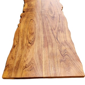 Mesa de comedor de madera maciza moderna de 8 plazas en Acacia con superficie mate Diseño de borde personalizado Opciones de patas de metal recubiertas de polvo duraderas - Product Image 1