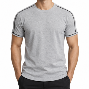 T-shirts tendance pour hommes, style moderne, couleur, tissu en molleton 100% coton, 220g, coupe classique pour adulte - Product Image 5
