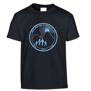 เสื้อยืดแขนสั้นลายกราฟิกสีดำสำหรับวัยรุ่น คอกลมพิมพ์ลายสีน้ำเงิน น้ำหนักเบา สวมใส่สบายทุกวัน เหมาะสำหรับสาวๆ - Product Image 1