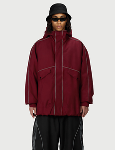 Custom Reflective Nylon Men Hooded <b>Ski</b> Jacket Wine Red Waterproof Synthetic Insulated Gore-Tex Zipper Closure Snowboarding <b>Ski</b> - Product Image 6