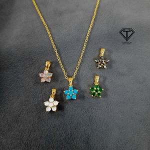 สร้อยคอจี้เลขประดับมุกชุบทอง 18K เงินแท้ 925 งานแฮนด์เมด - Product Image 1