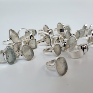 Hot Sales Gold Plated Minimalist Agate Gemstone <b>Ring</b> Best Quality Handmade Neutral Stone Set Unisex Alloy Bulk Supplier - Product Image 2