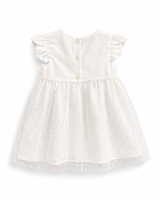 Robe en tulle à pois brodée en dentelle respirante pour bébés filles |   Robe d'été blanche mignonne pour bébés et tout-petits PT.ANGELINA