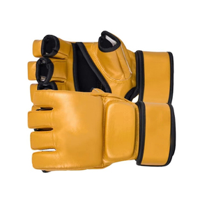 Guantes de Boxeo MMA para Hombre y Mujer, Transpirables, Color Amarillo, 14oz, Logotipo Personalizado, Entrenamiento de MMA y Fisicoculturismo - Product Image 3