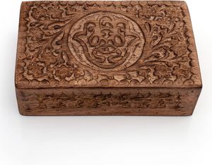 Boîtes à bijoux en bois faites à la main, universelles, pour femmes, avec des motifs complexes sculptés à la main, capacité personnalisée, modèle UO-WJB-0022 Uttar - Product Image 5