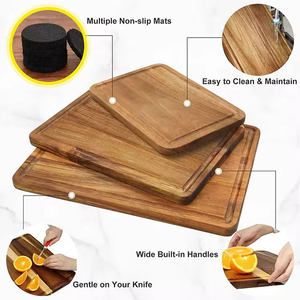เขียงไม้เนื้อหนาพิเศษ 3 ชิ้น ดีไซน์พิเศษ ไม้กระถินณรงค์แบบ End Grain - Product Image 3