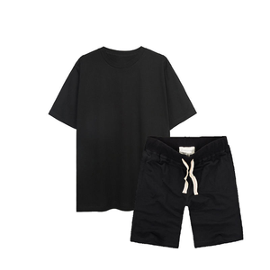 Ensemble vintage personnalisé avec logo, t-shirt à col rond pour homme, short de jogging, ensemble deux pièces, survêtement respirant d'été pour homme - Product Image 5