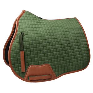 High Quality Leather Horse Saddle Pad with Polycotton Lining for Jumping Customizable Color Logo Equestrian Use - Product Image 1