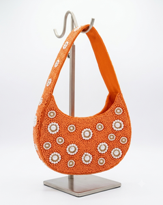 Elegant Handmade Solid Color Beaded <b>Handbags</b> Featuring Intricate Beadwork Premium Materials Durable Construction Customizable - Product Image 1