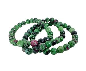 Hot Sale Premium Grade Feng Shui Ruby Zoiaite <b>Crystal</b> <b>Beaded</b> <b>Bracelet</b> Handmade Women's Men's Natural Healing Stone Elastic - Product Image 4