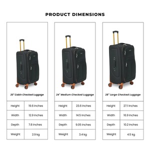ชุดกระเป๋าเดินทางโพลีเอสเตอร์ 3 ชิ้น พร้อมล้อ 4 ล้อ น้ำหนักเบา มีช่องด้านหน้า หูหิ้วนุ่ม ใช้ได้ทั้งชายและหญิง พร้อมกุญแจรหัส - Product Image 6
